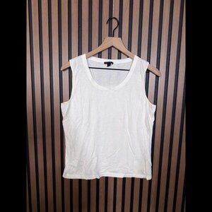 Lafayette 148 New York Tank Top Large Womens White Sleeveless Woven
